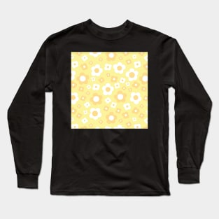 YELLOW 60S RETRO BIG FLORALS Long Sleeve T-Shirt